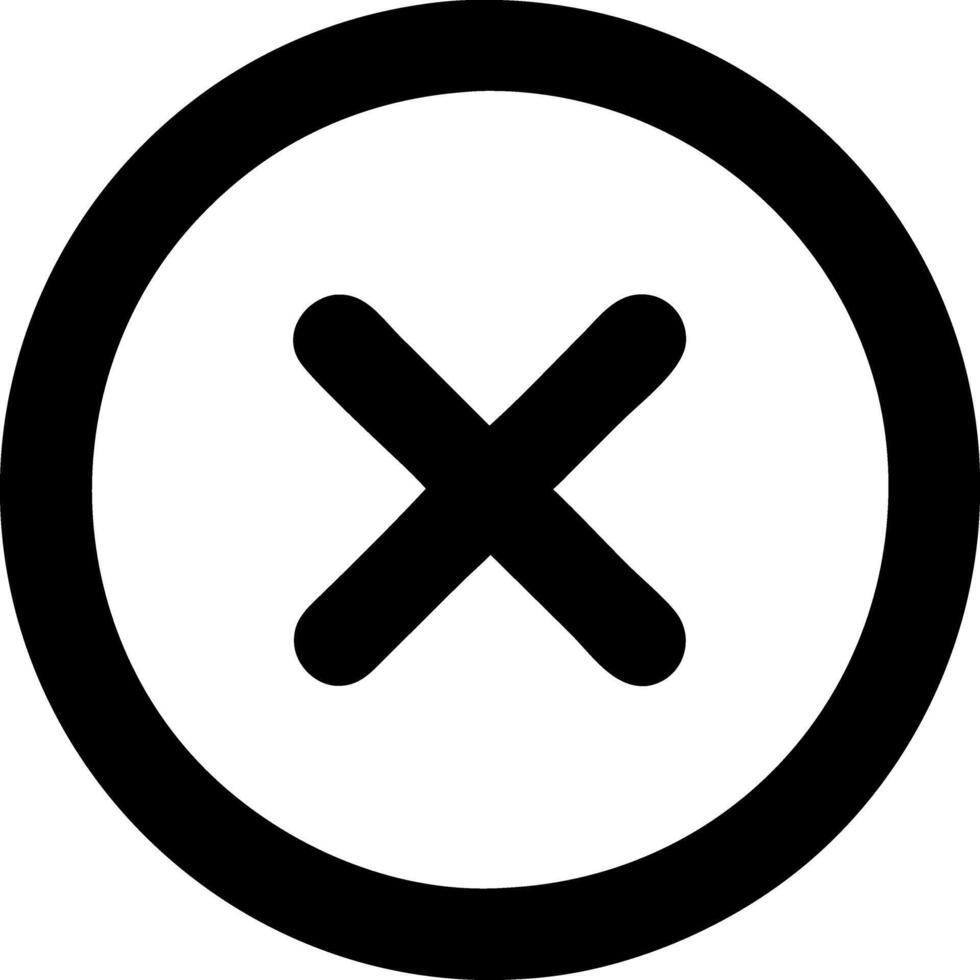circle xmark black fill icon vector