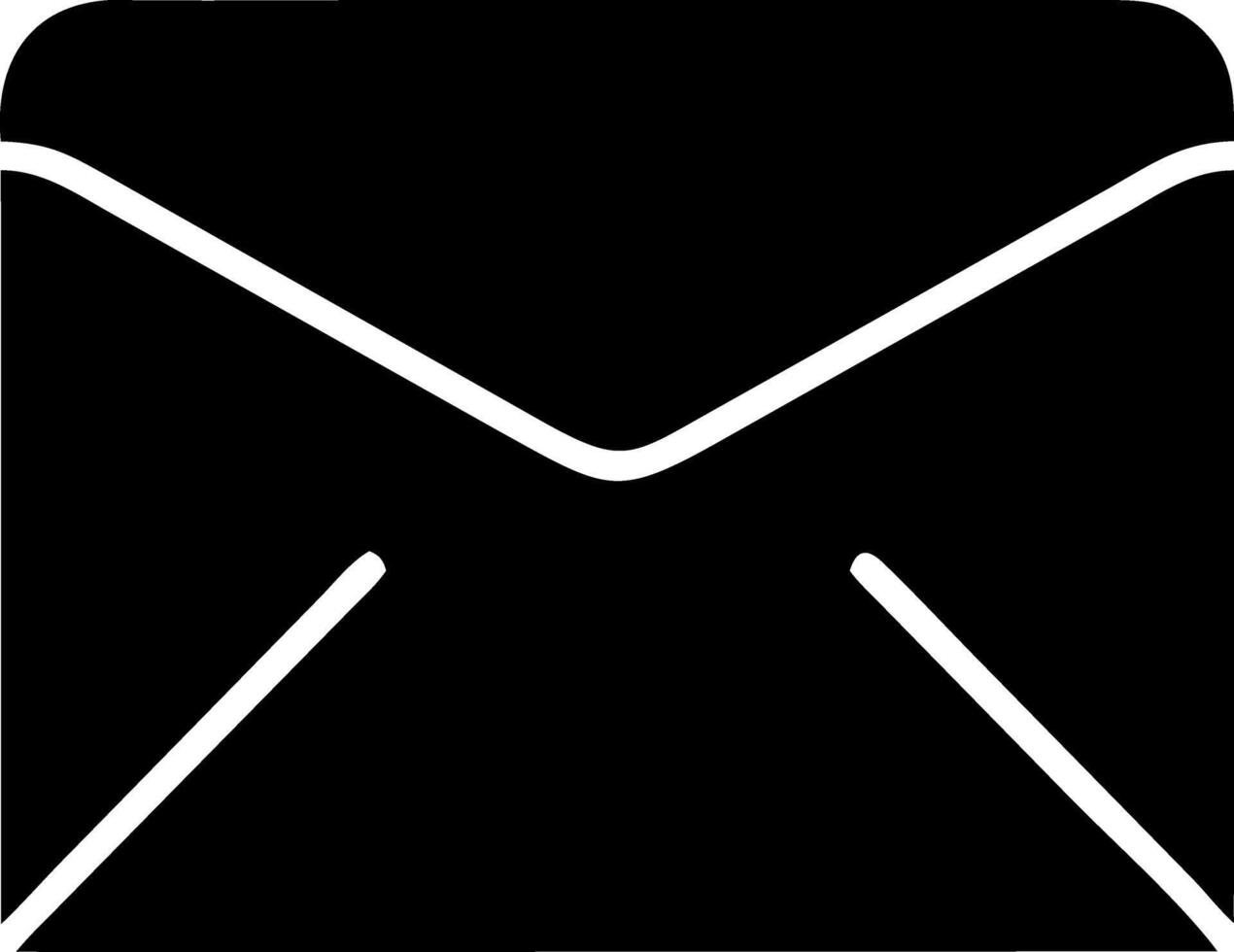 envelope black fill icon vector