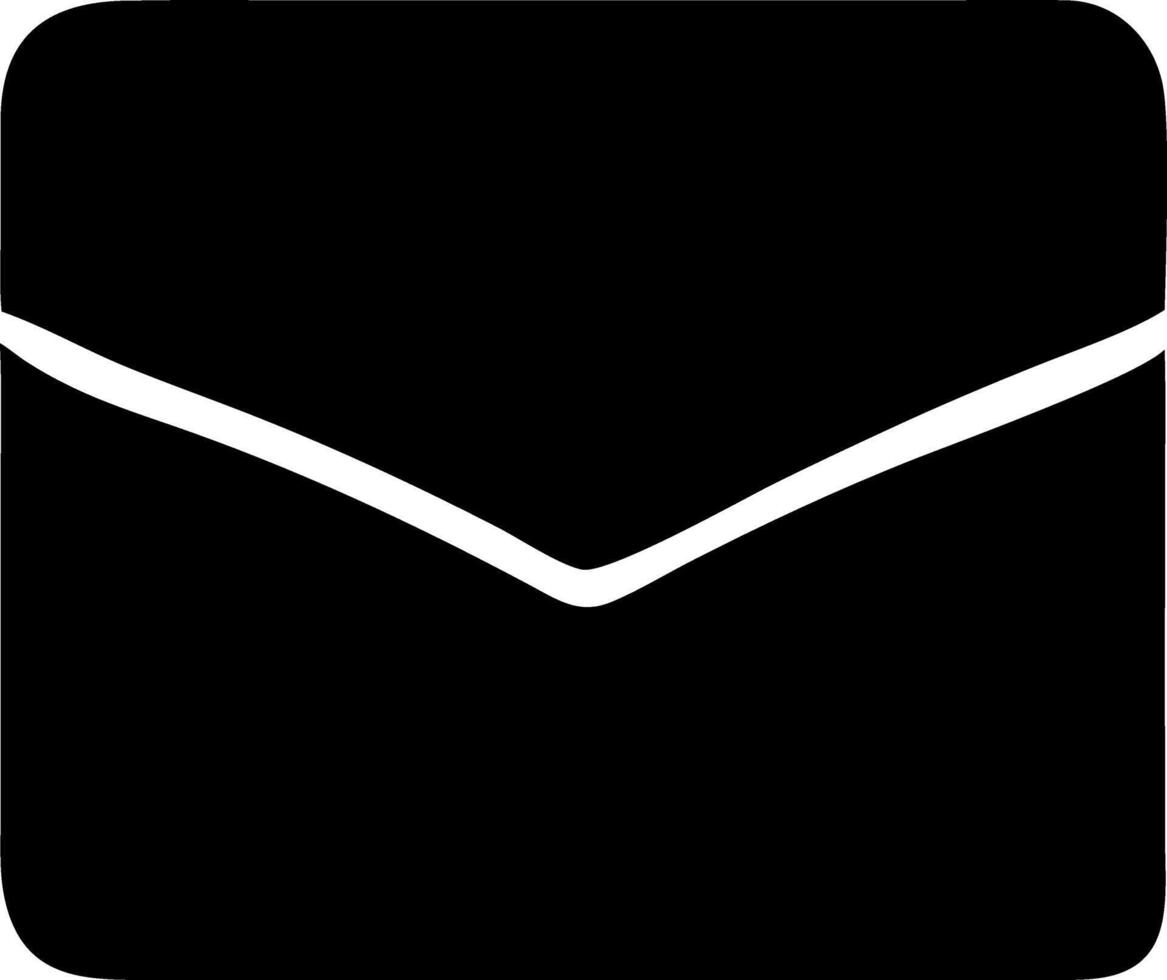 envelope black fill icon vector
