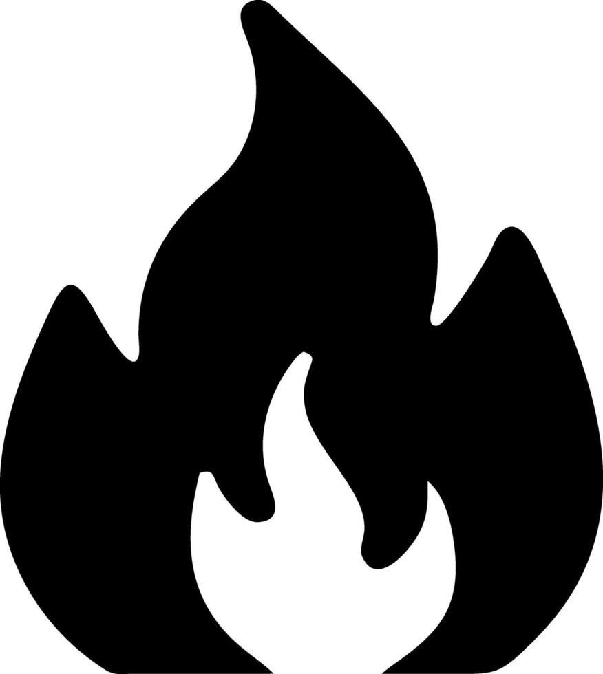 fire black fill icon vector
