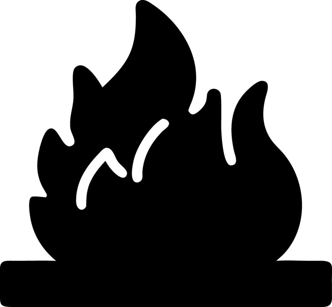 fire black fill icon vector