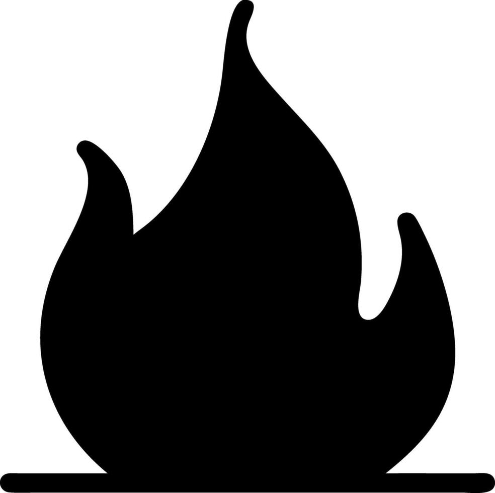 fire black fill icon vector