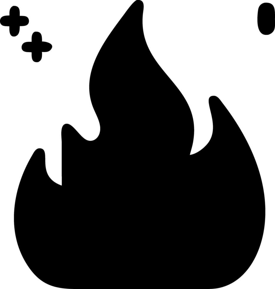 fire black fill icon vector