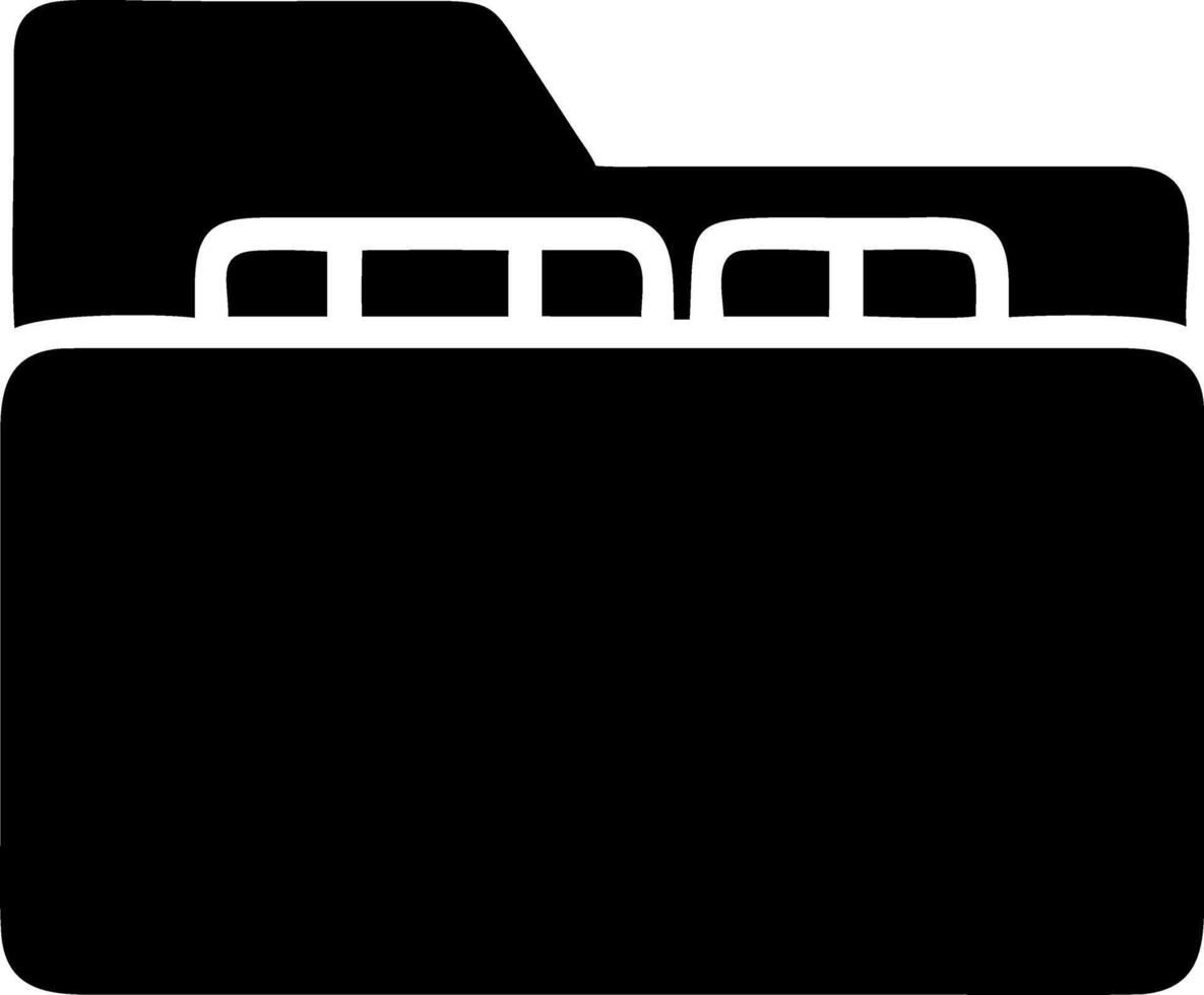 folder black fill icon vector