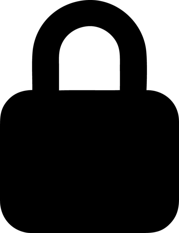 lock black fill icon vector