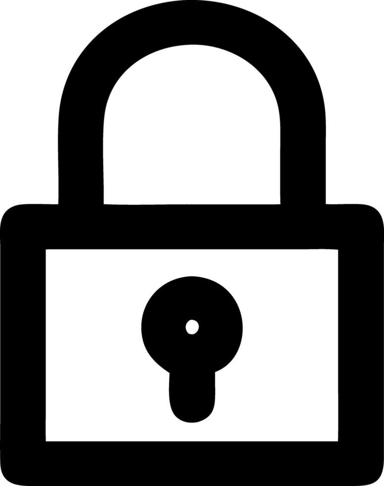 lock black fill icon vector