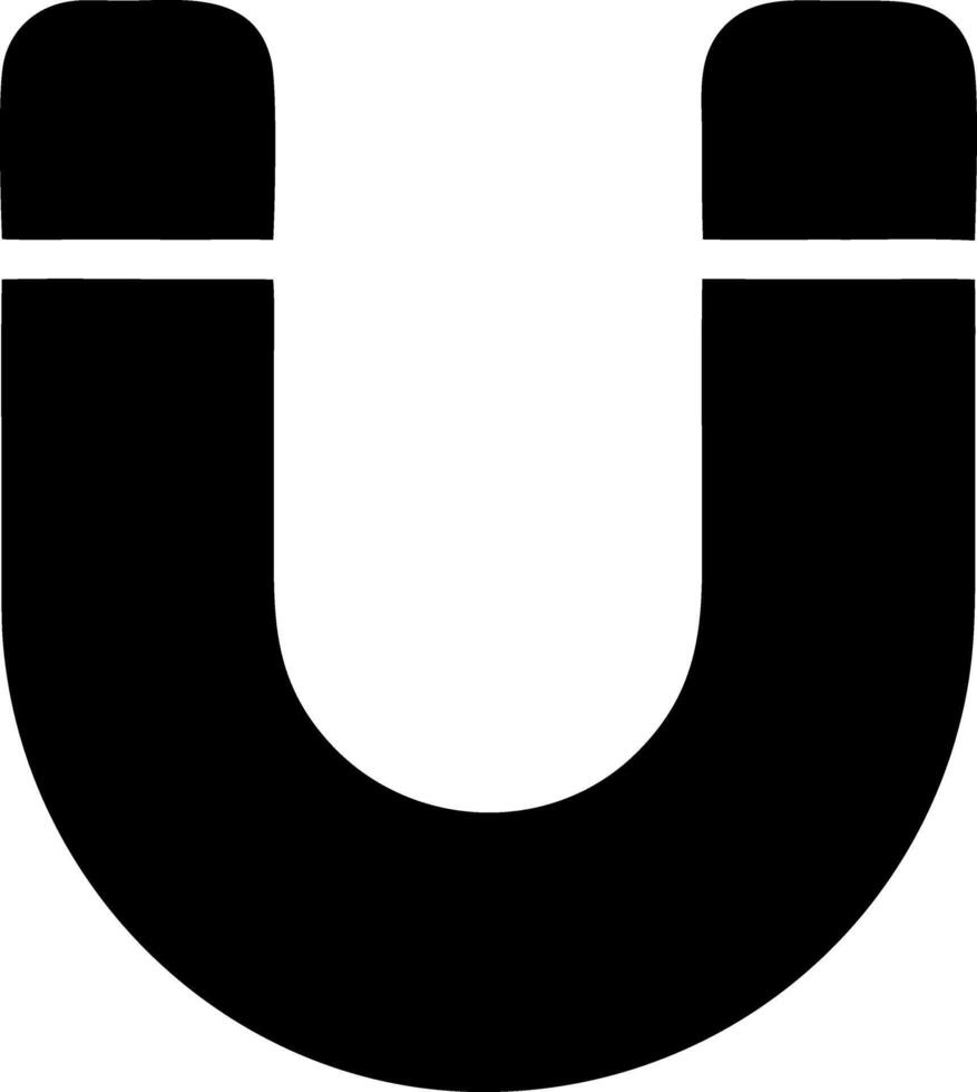 magnet black fill icon vector