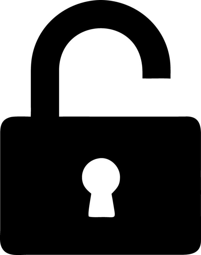 lock black fill icon vector