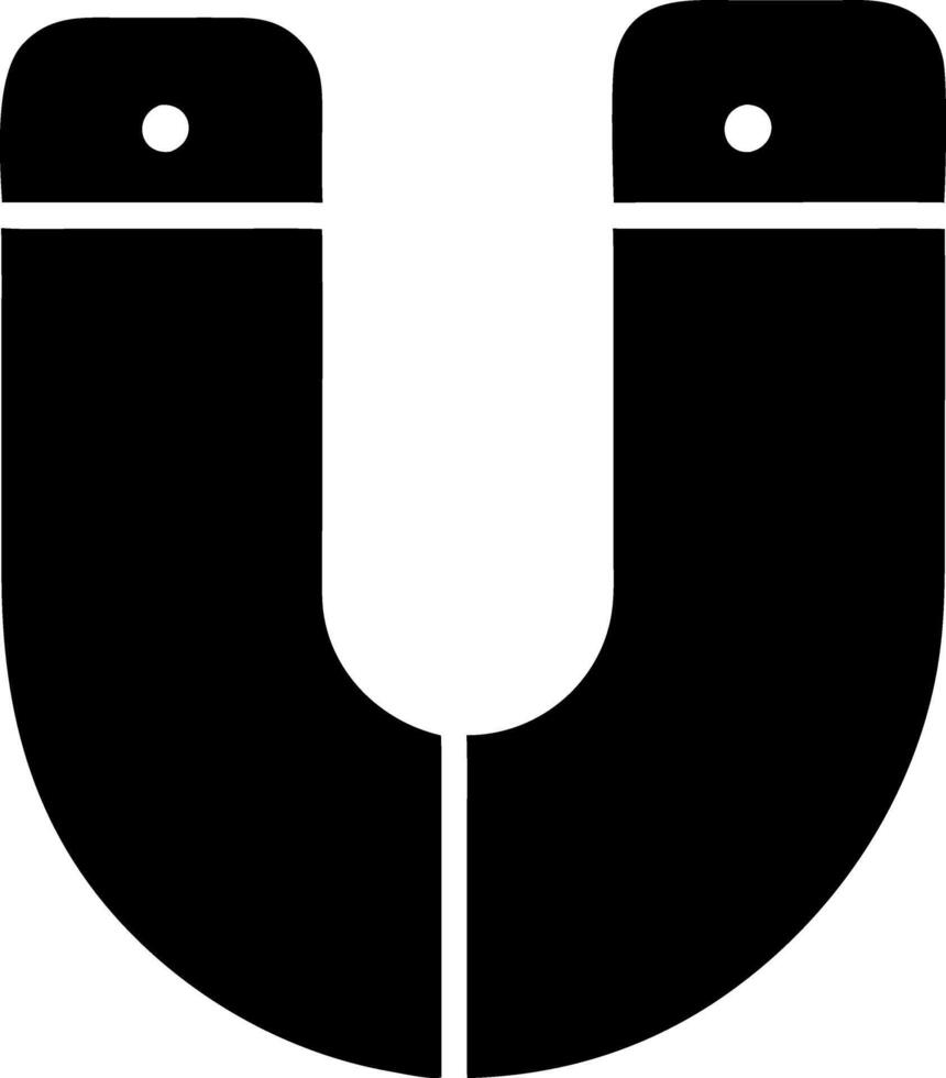 magnet black fill icon vector