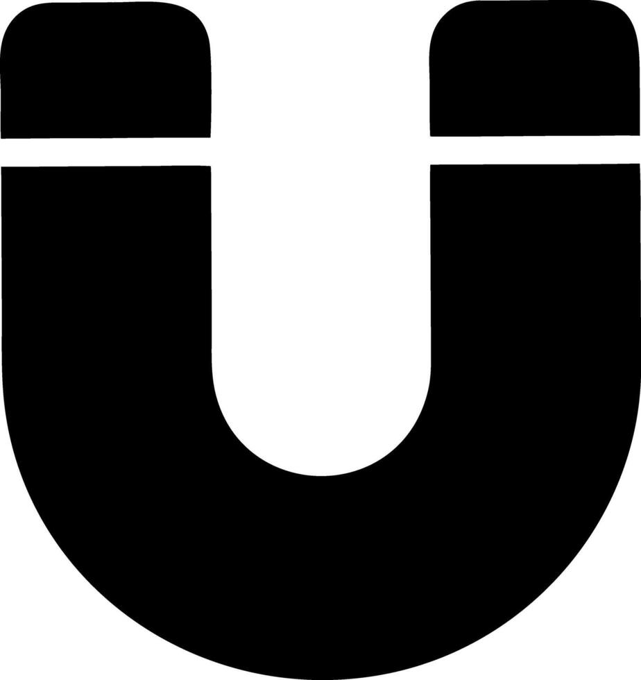 magnet black fill icon vector