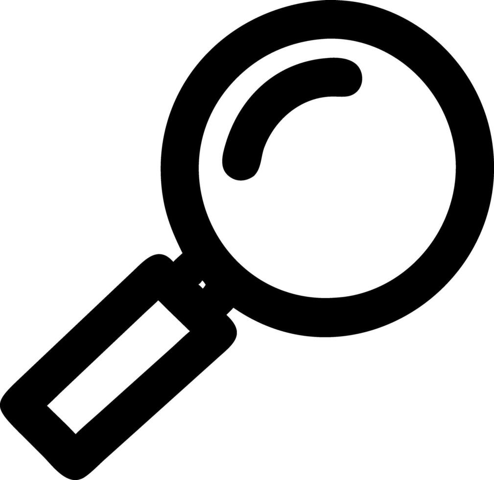 magnifying glass black fill icon vector