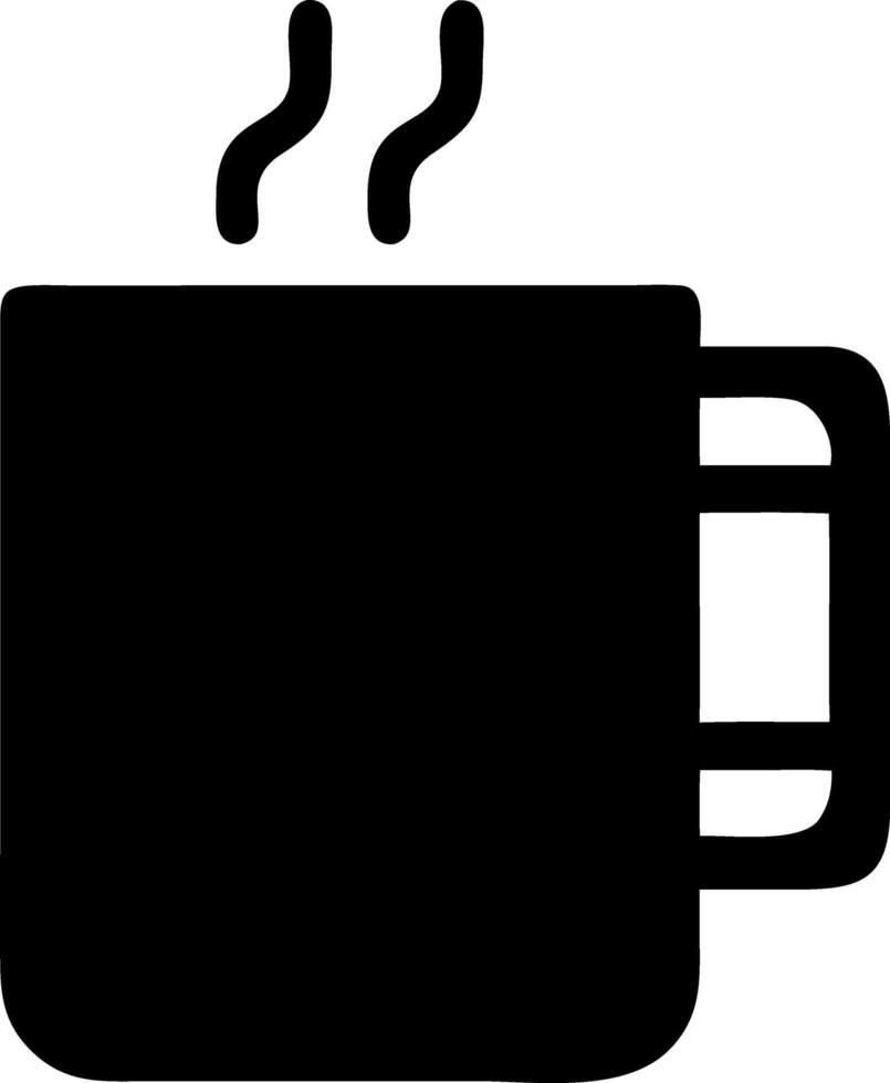 mug hot black fill icon vector