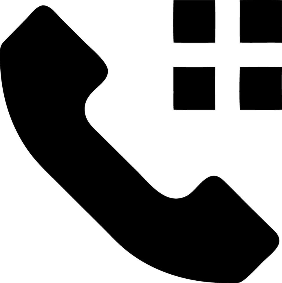 phone black fill icon vector
