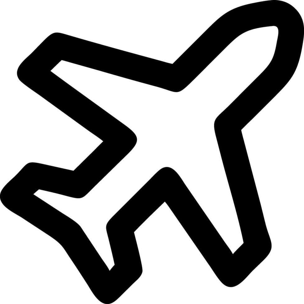 plane black fill icon vector