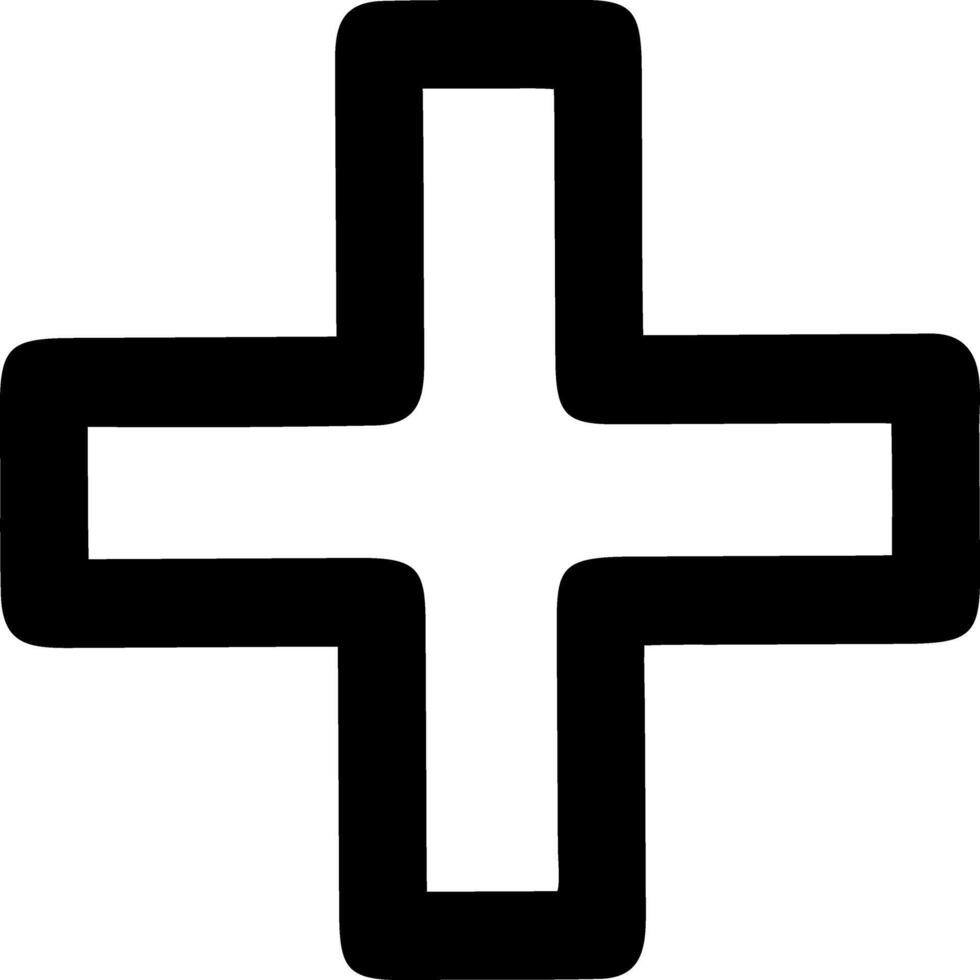 plus black fill icon vector