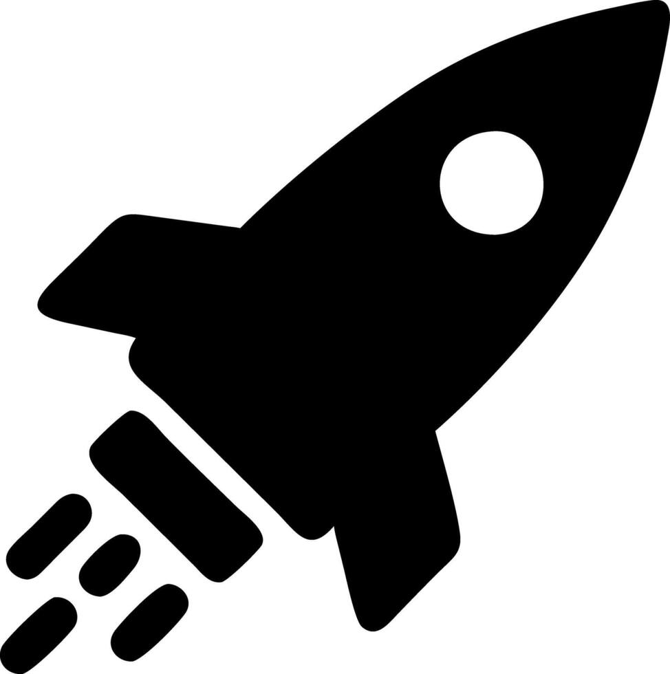 rocket launch black fill icon vector