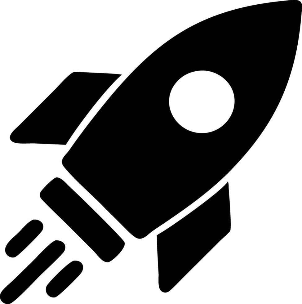 rocket launch black fill icon vector