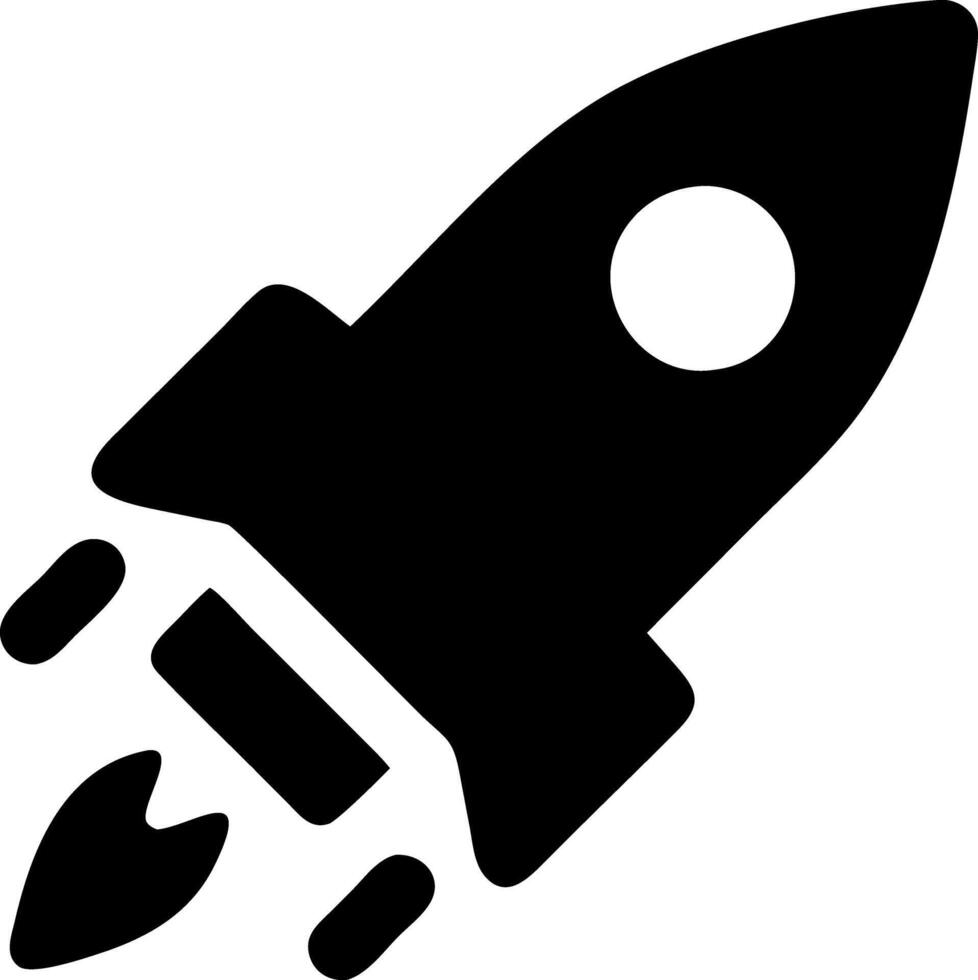 rocket launch black fill icon vector
