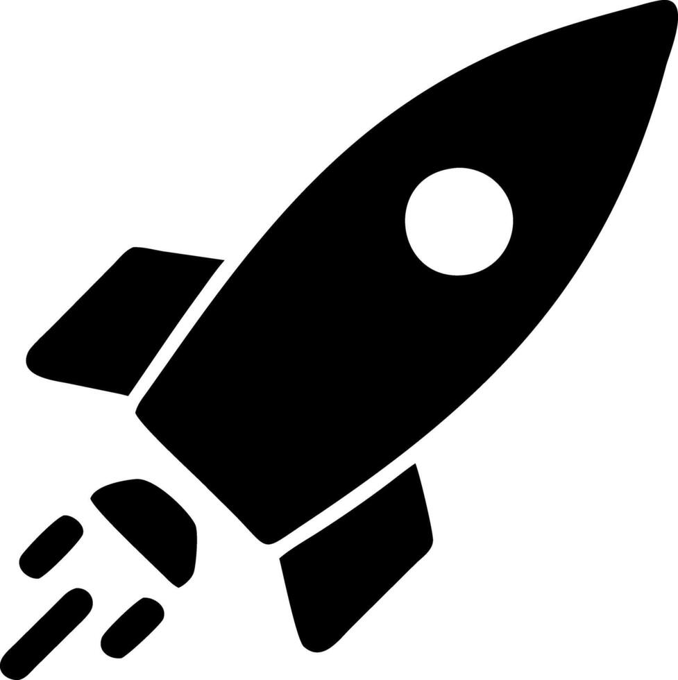 rocket launch black fill icon vector