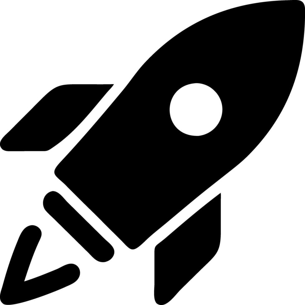rocket launch black fill icon vector