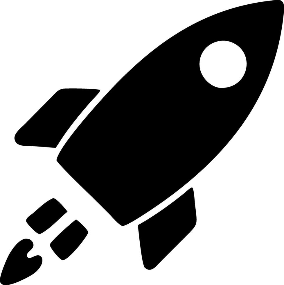 rocket launch black fill icon vector