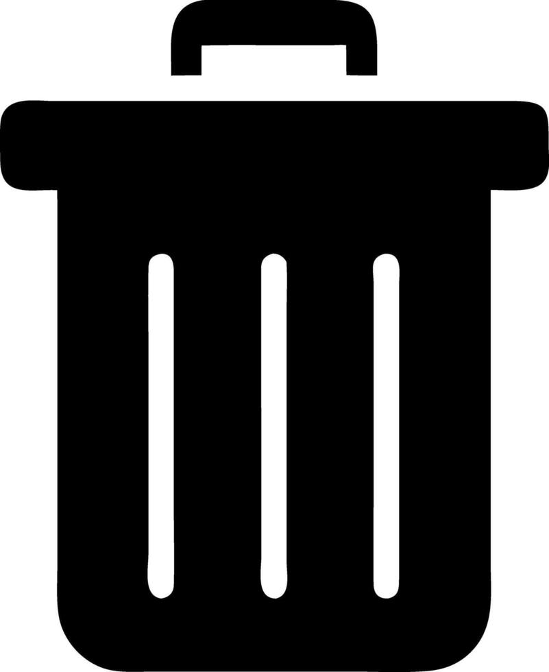 trash black fill icon vector