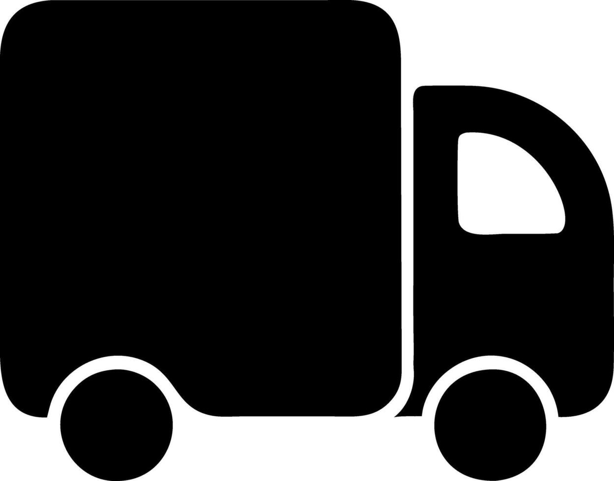 truck fast black fill icon vector