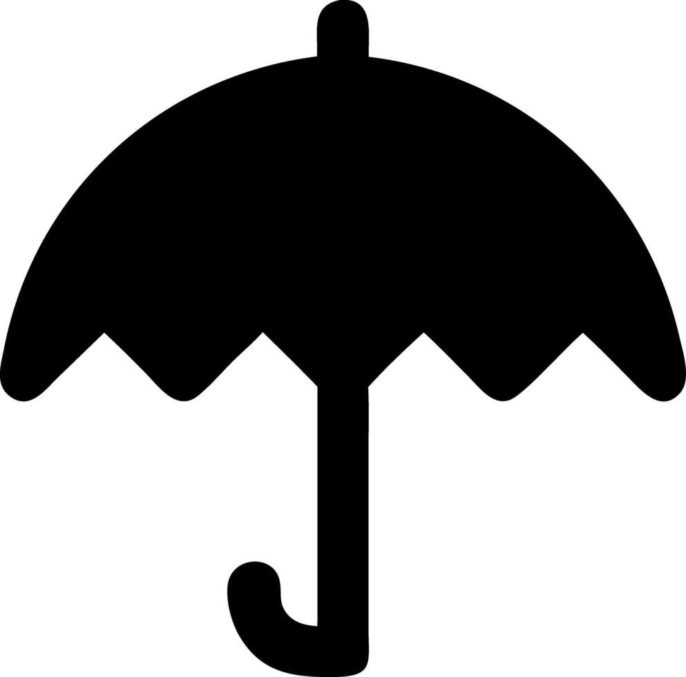 umbrella black fill icon vector
