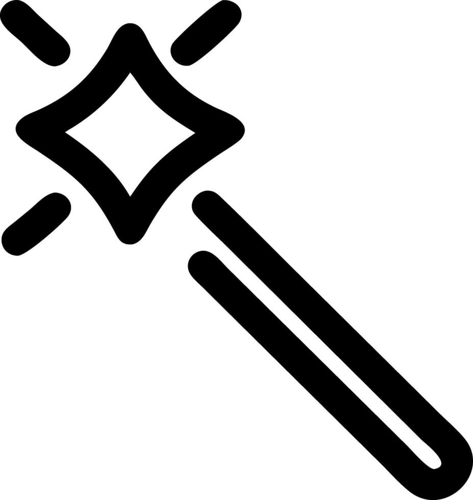 wand magic sparkles black fill icon vector