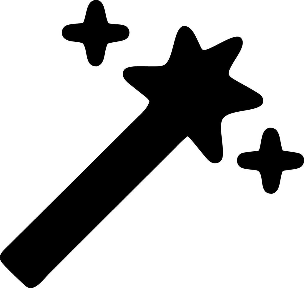 wand magic sparkles black fill icon vector