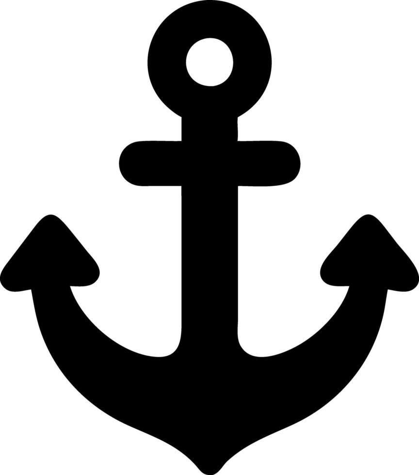 anchor black fill icon vector