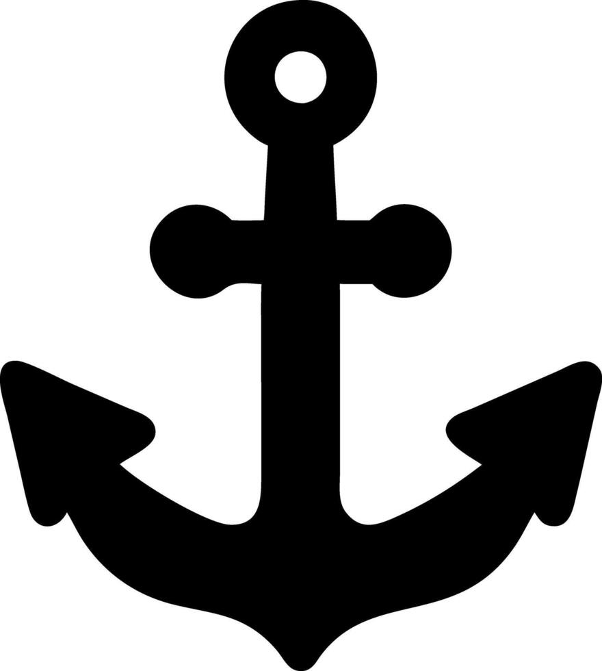 anchor black fill icon vector