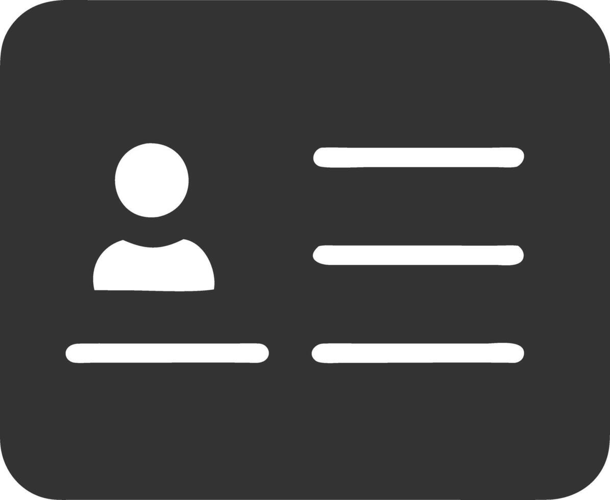 address card black fill icon vector