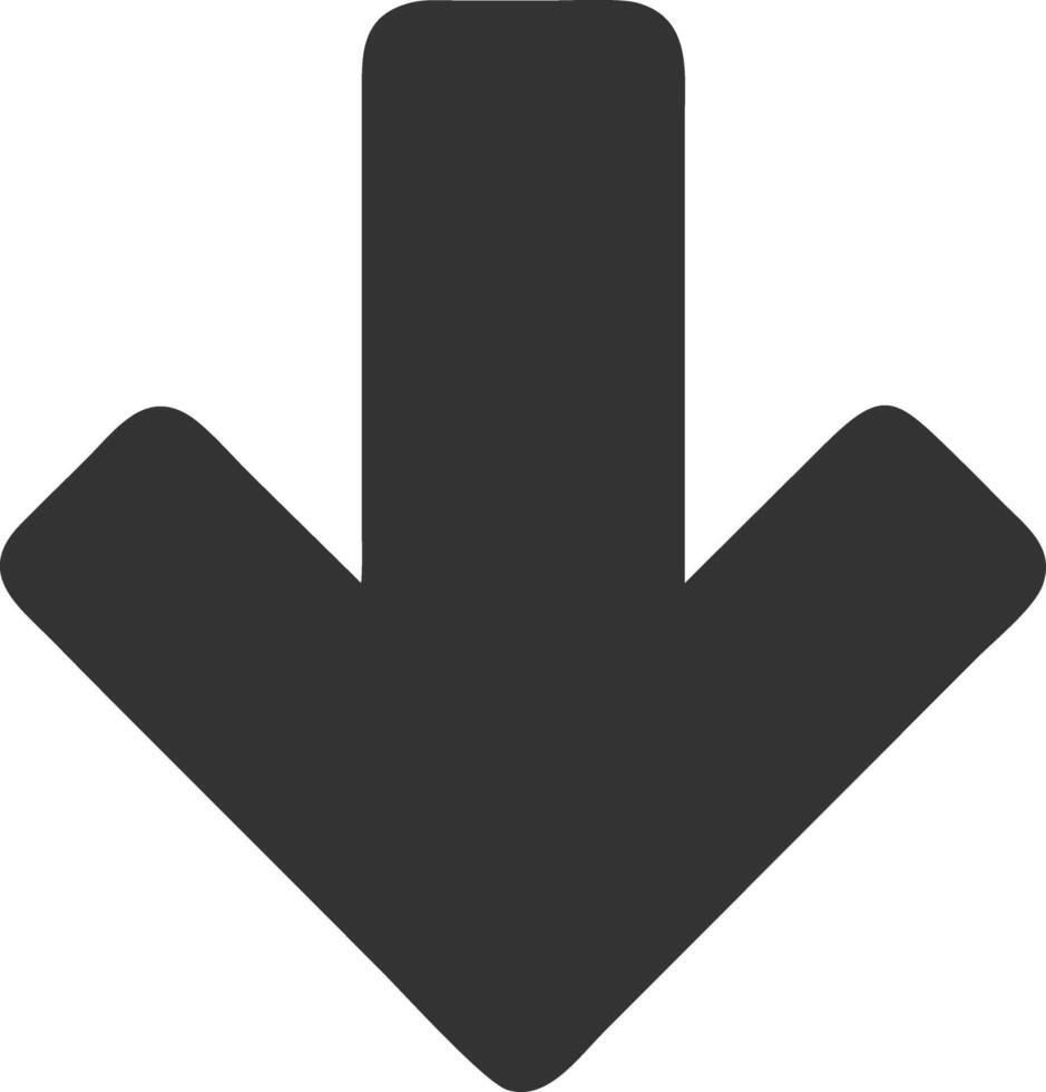 arrow down black fill icon vector