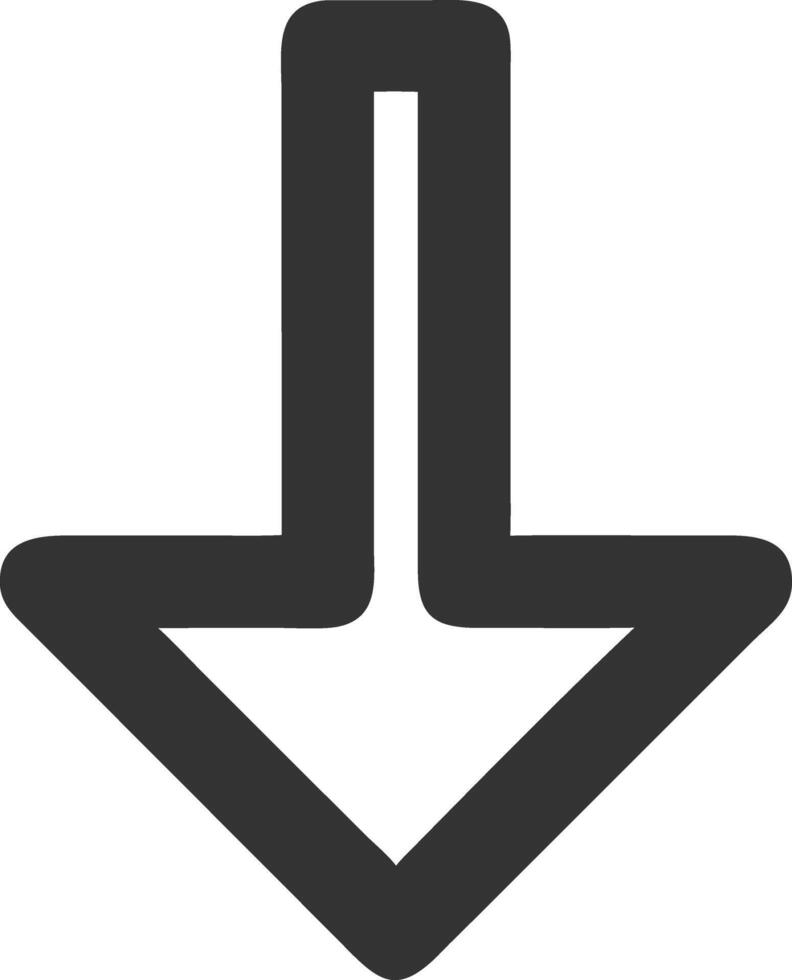 arrow down black fill icon vector