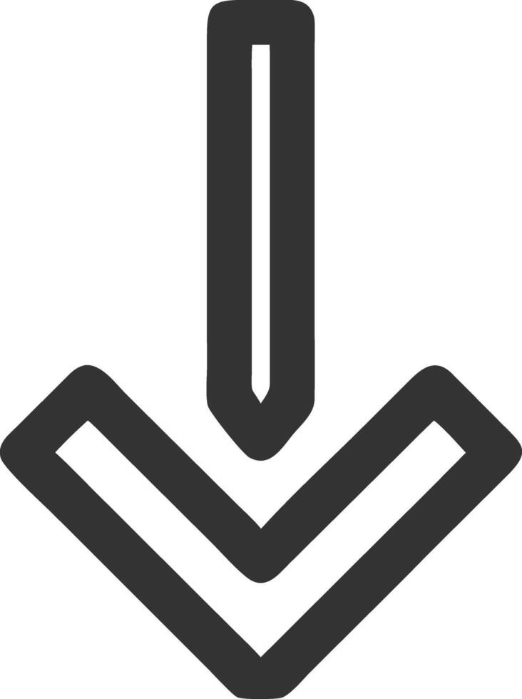 arrow down black fill icon vector