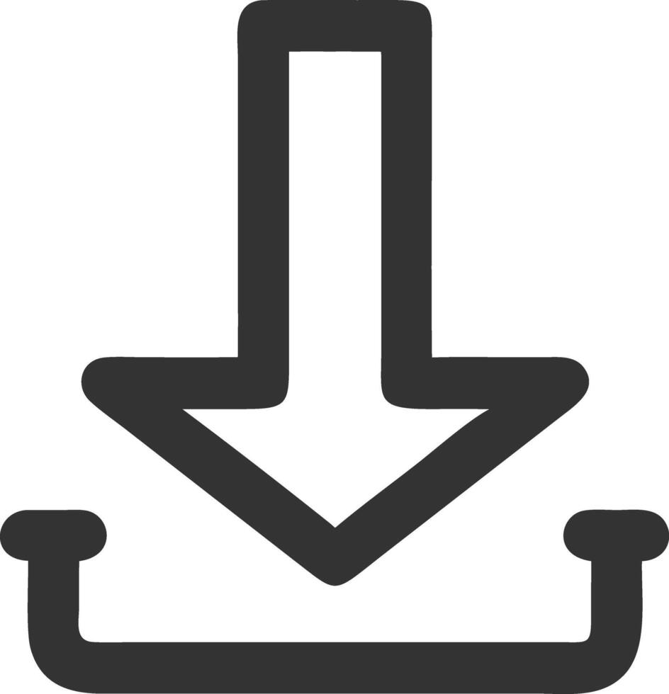 arrow down black fill icon vector