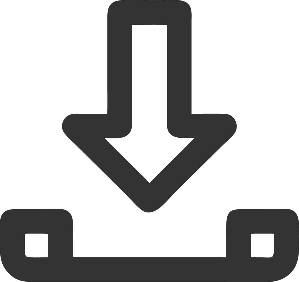 arrow down black fill icon vector