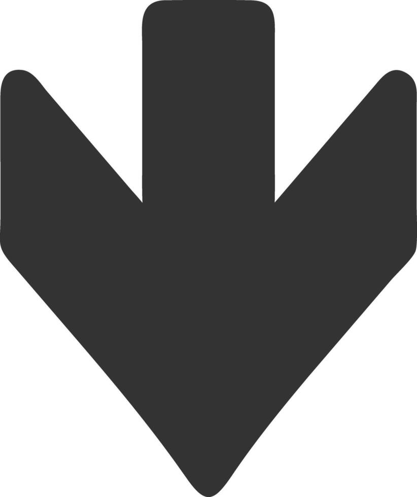 arrow down black fill icon vector