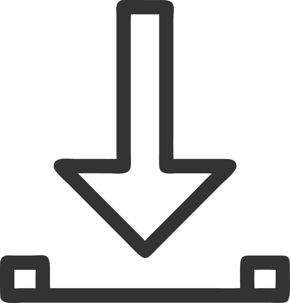 arrow down black fill icon vector