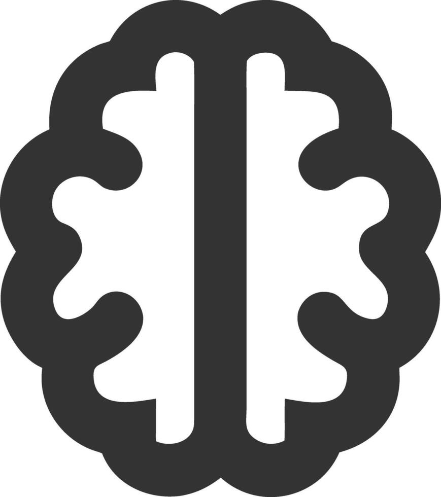 brain black fill icon vector
