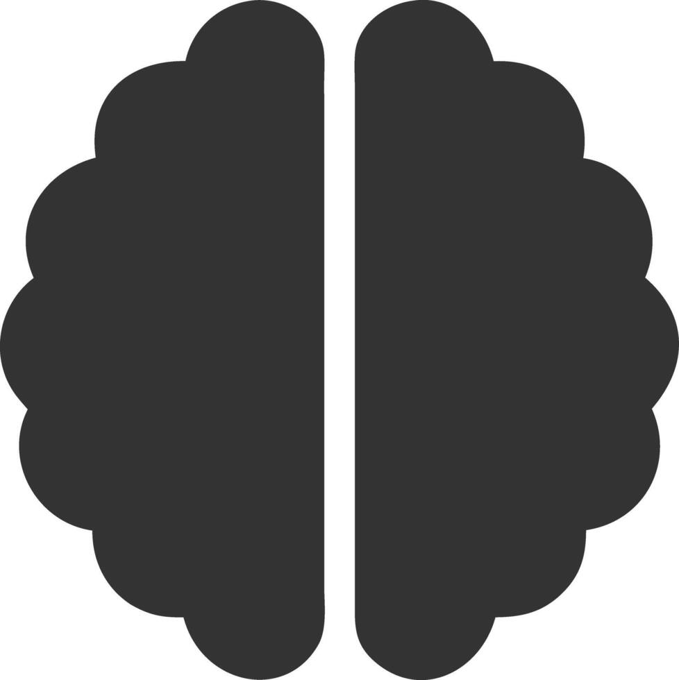 brain black fill icon vector