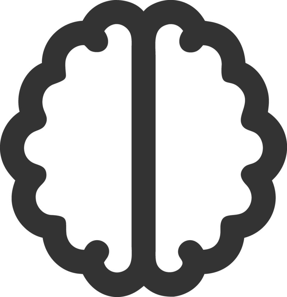 brain black fill icon vector
