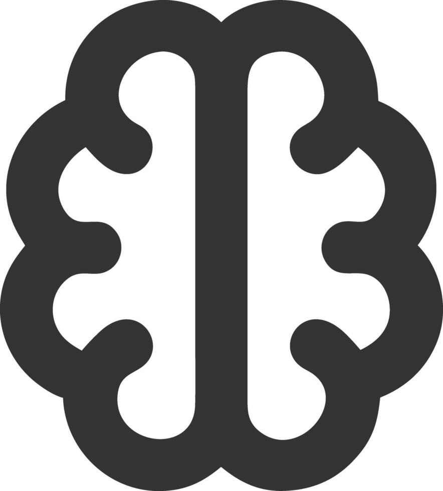 brain black fill icon vector