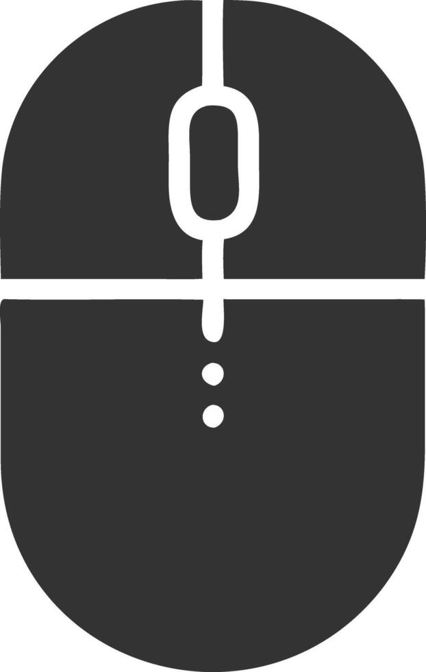computer mouse black fill icon vector
