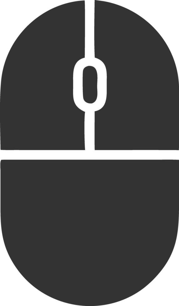 computer mouse black fill icon vector