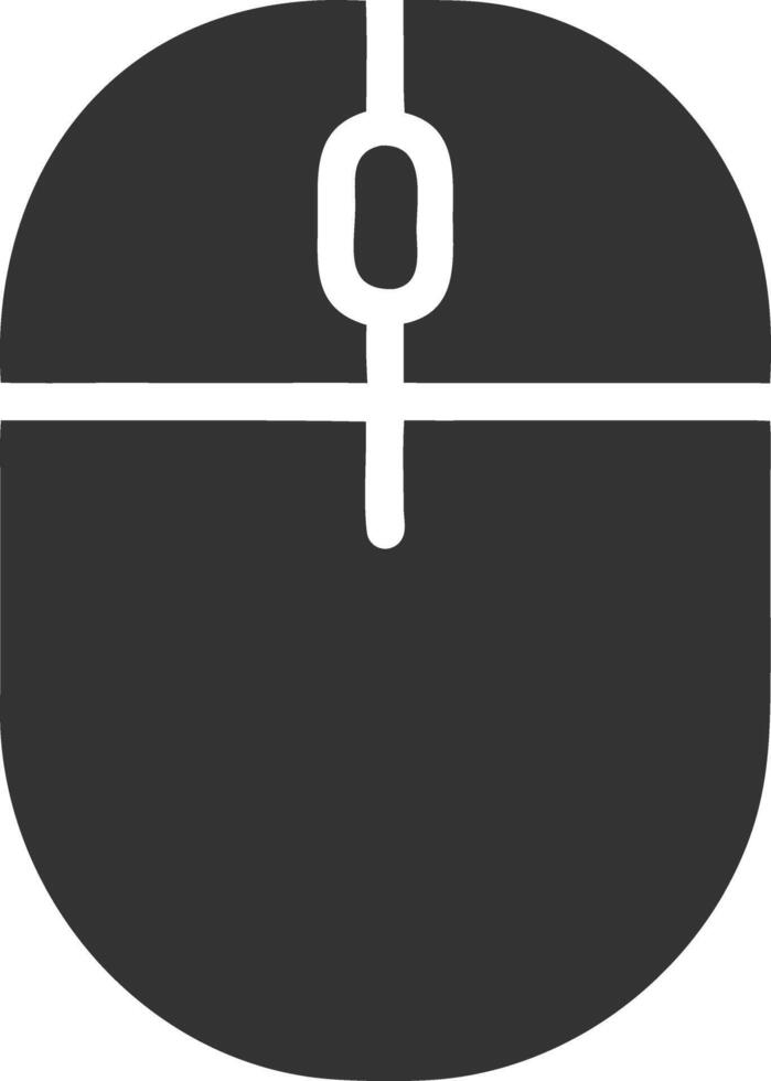 computer mouse black fill icon vector