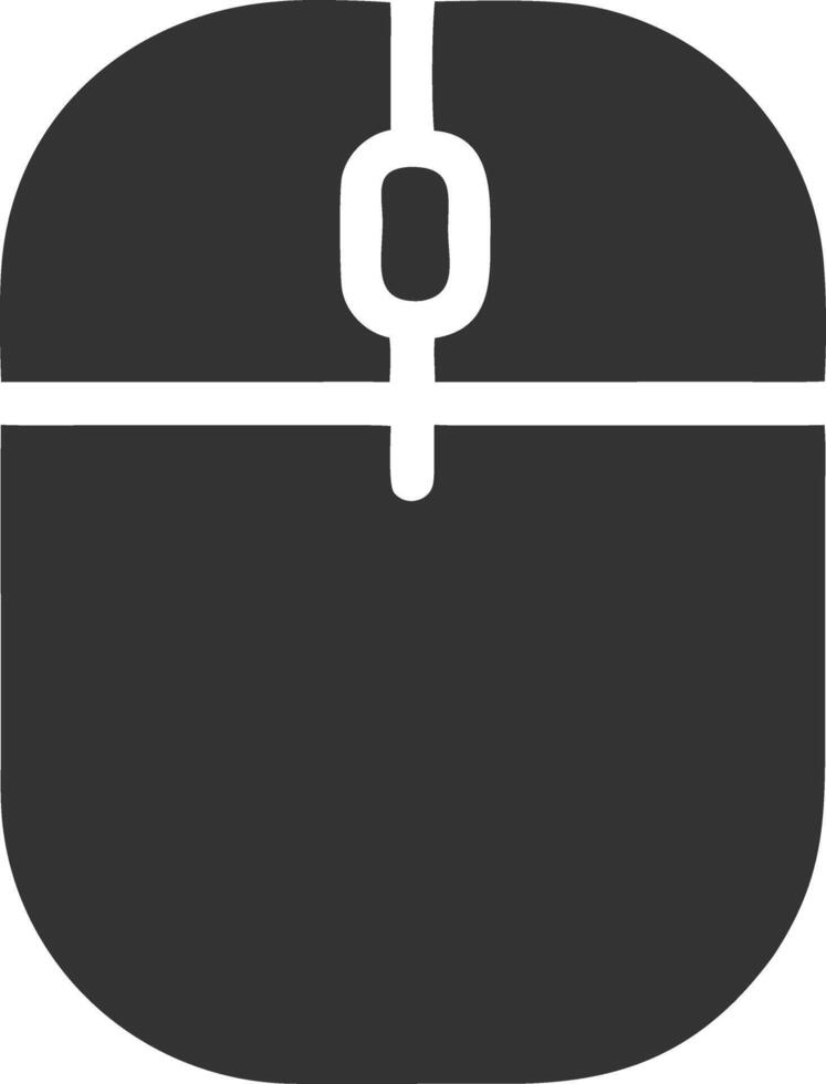 computer mouse black fill icon vector