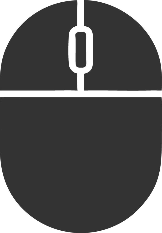 computer mouse black fill icon vector
