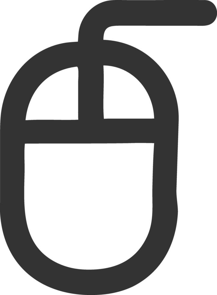 computer mouse black fill icon vector
